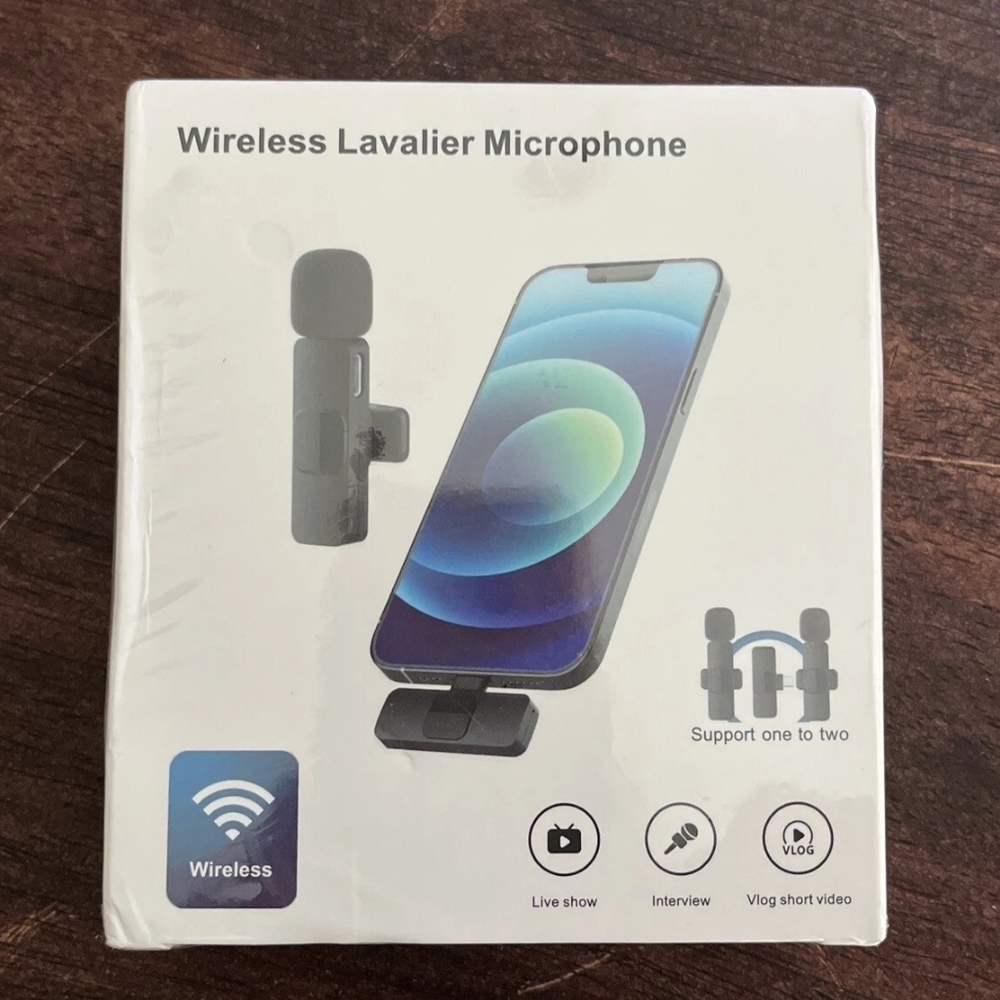 Lavalier Microphone Wireless Audio Video Recording Mini Mic For iPhone Android